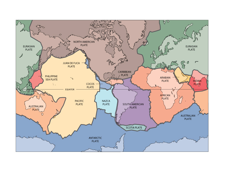 The Earth's tectonic plates, from "This dynamic earth" at USGS