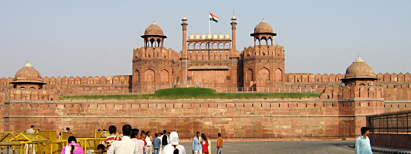 The Lal Qila, or Red Fort, in Delhi is built of red-bed sandstone. Photo by author's wife.