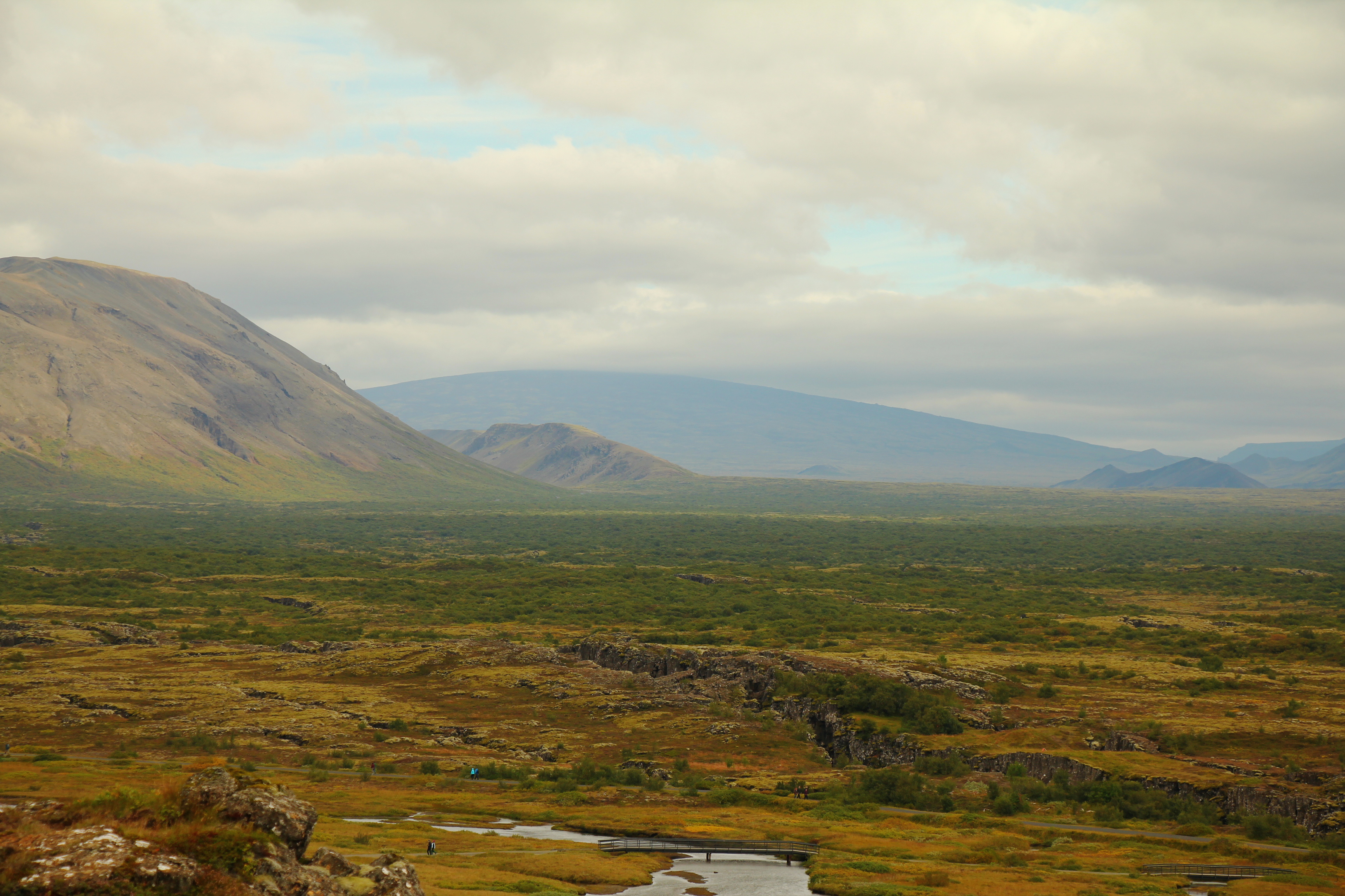 Looking out over the mid-Atlantic Ridge towards the European plate at Þingvellir, Iceland. Photo by author.
